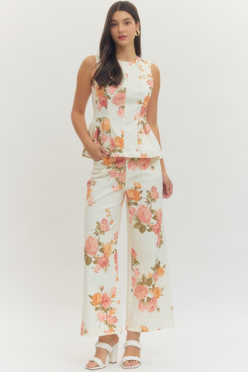 Floral Print Wide Leg Set