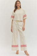 Solid short sleeve knit Set