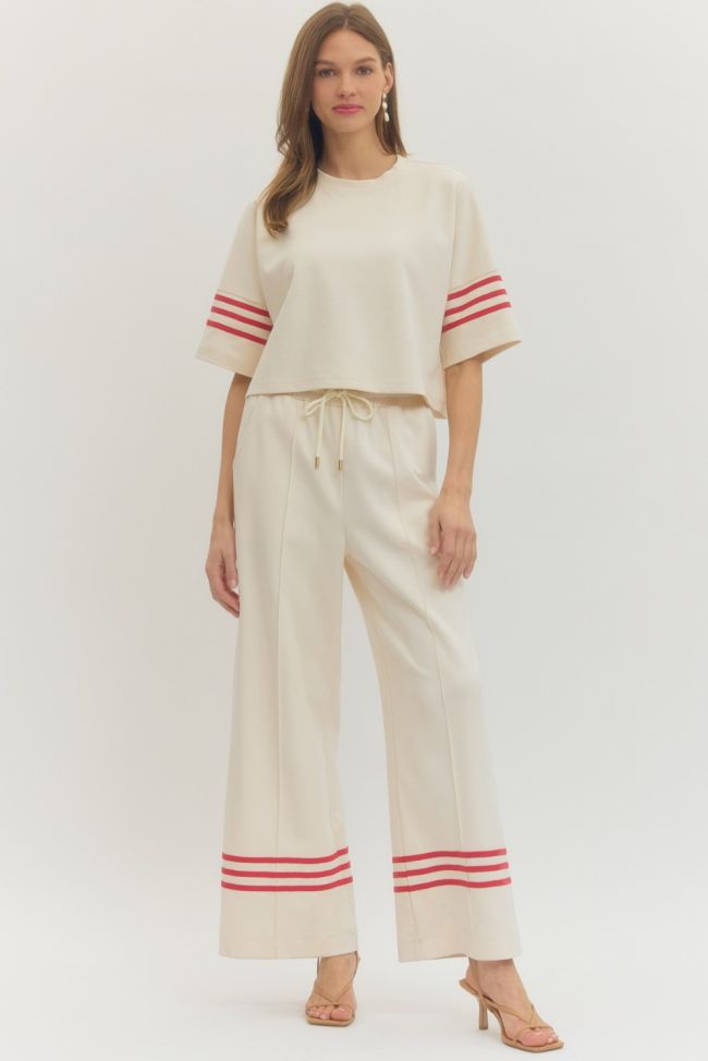 Solid short sleeve knit Set