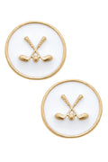 Golf Clubs Enamel Stud Earrings