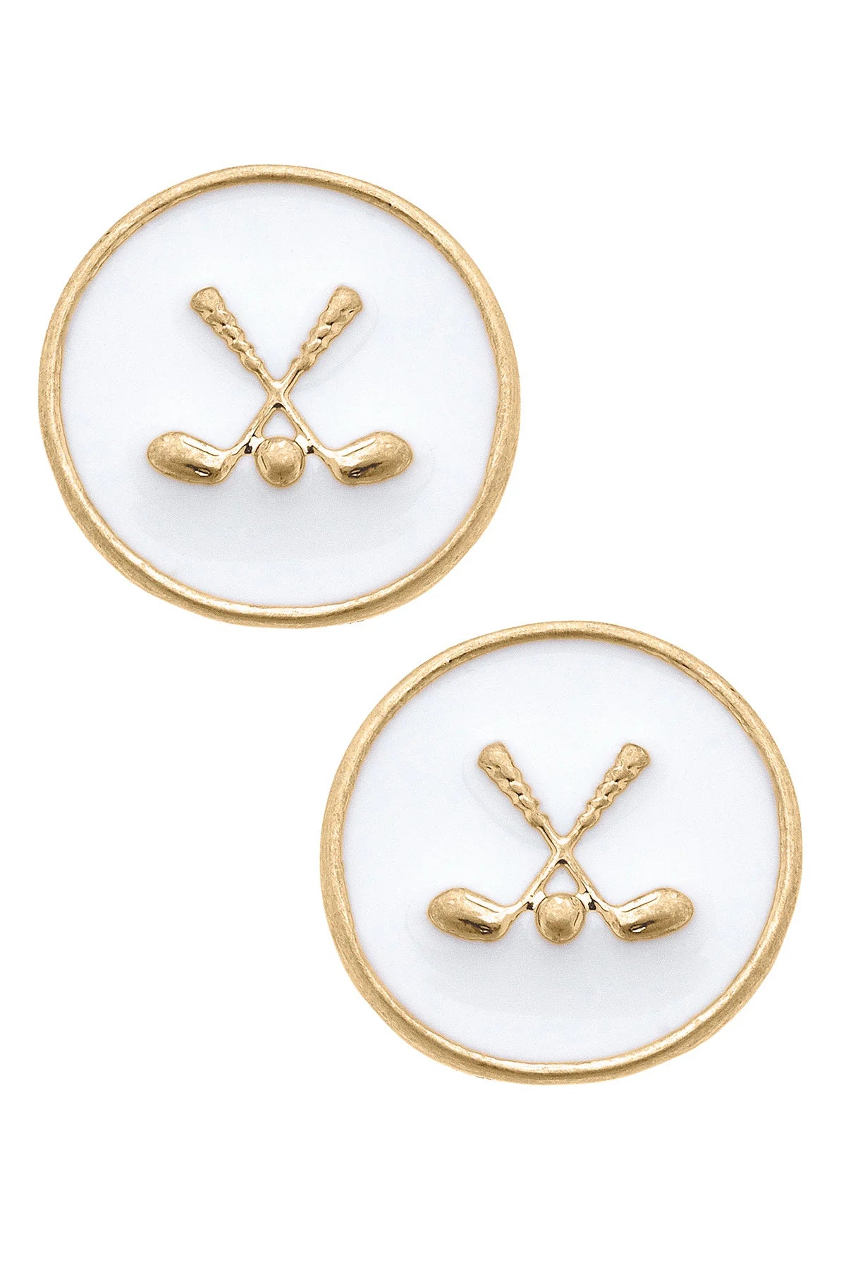 Golf Clubs Enamel Stud Earrings