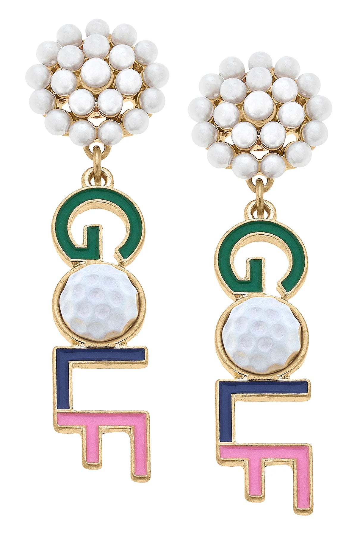 "GOLF" Enamel Earrings