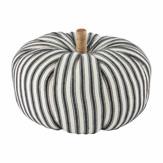 Medium Black & White Stripe Pumpkin.