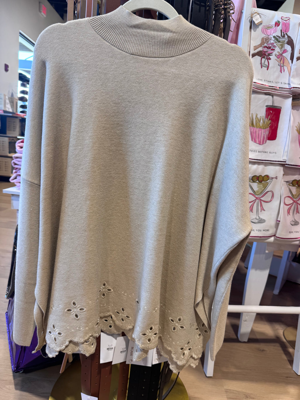 Solid mock neck long sleeved oversize sweater knit pullover