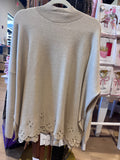 Solid mock neck long sleeved oversize sweater knit pullover