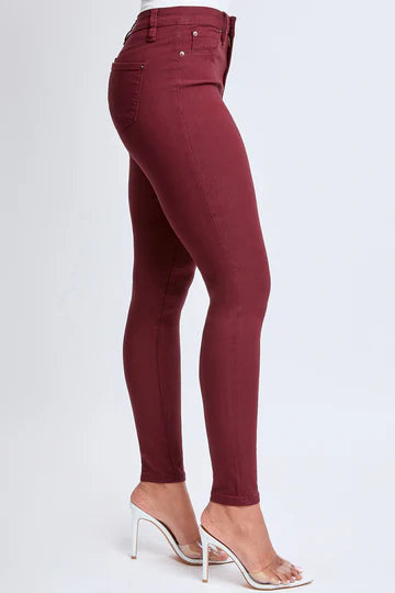 Plus Size Hyperstretch Forever Color Skinny Pants-Dark Wine