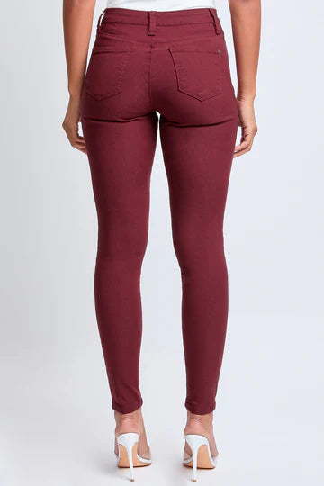Plus Size Hyperstretch Forever Color Skinny Pants-Dark Wine