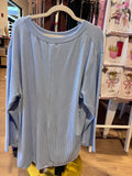 Ribbed round neck long sleeve top