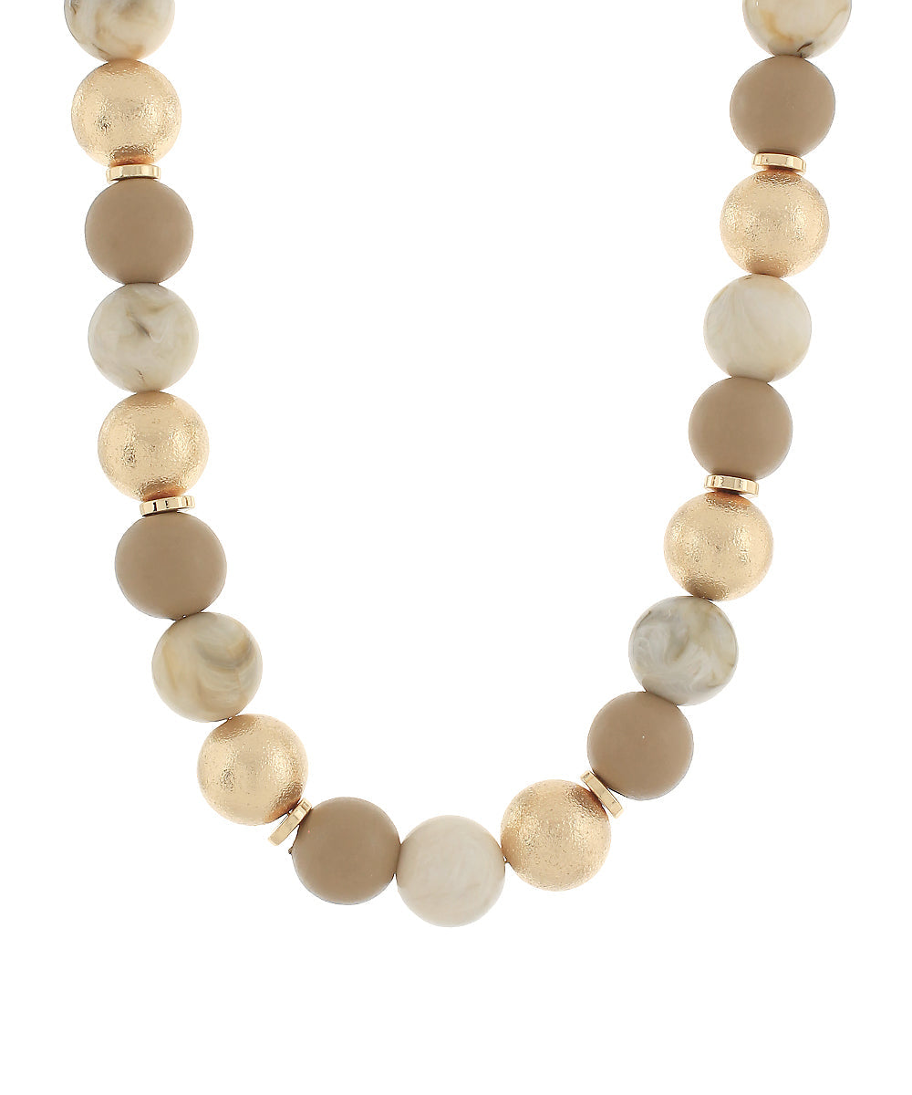 CCB, Wood, Acrylic Ball Bead Necklace