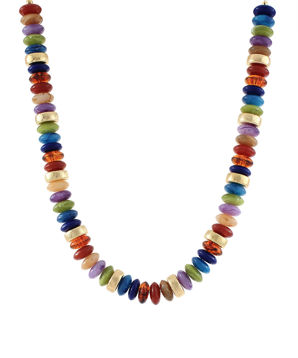 Fall Marble Rondelle Bead Necklace