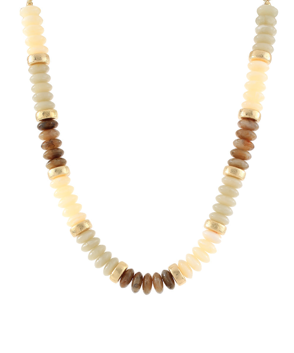 Fall Marble Rondelle Bead Necklace