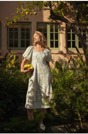 Square Neck Floral Midi