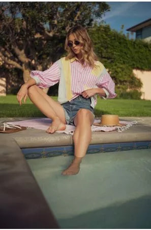 Stripe Mix Button Down