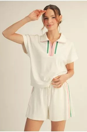 Zip Up Top and Shorts Set