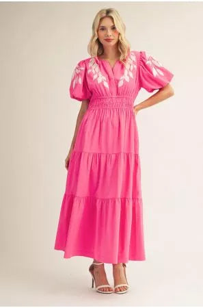 Shoulder Embroidery Dress