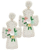 Beaded Cross Earrings