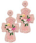 Beaded Cross Earrings