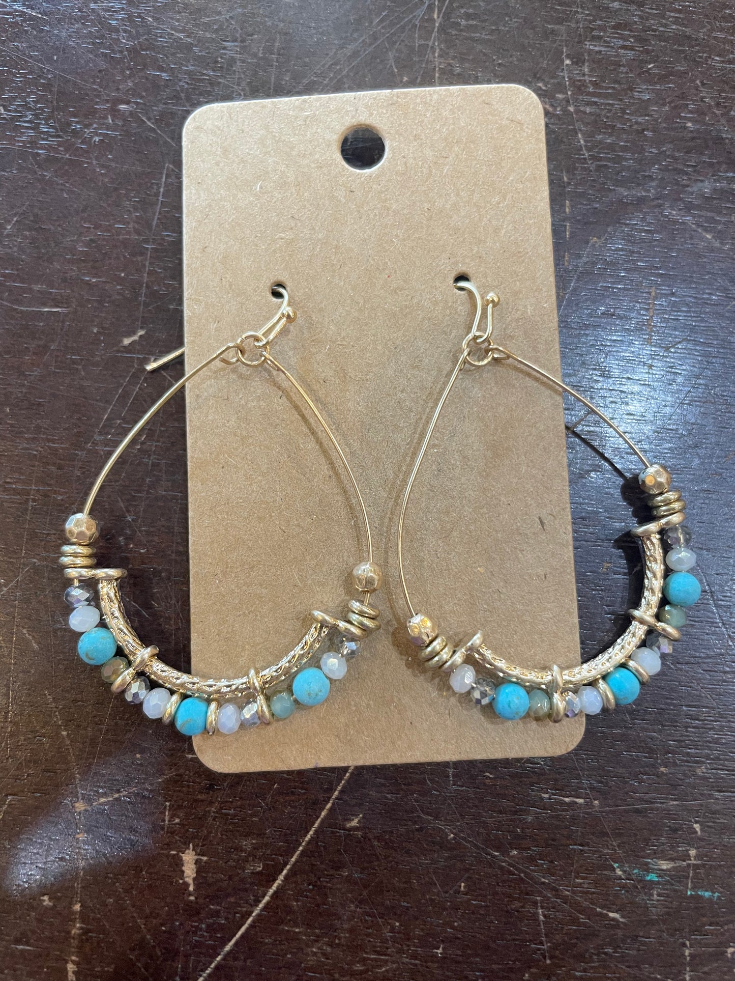 Half Beaded Teardrop Earrings