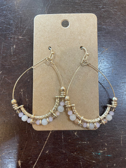 Half Beaded Teardrop Earrings
