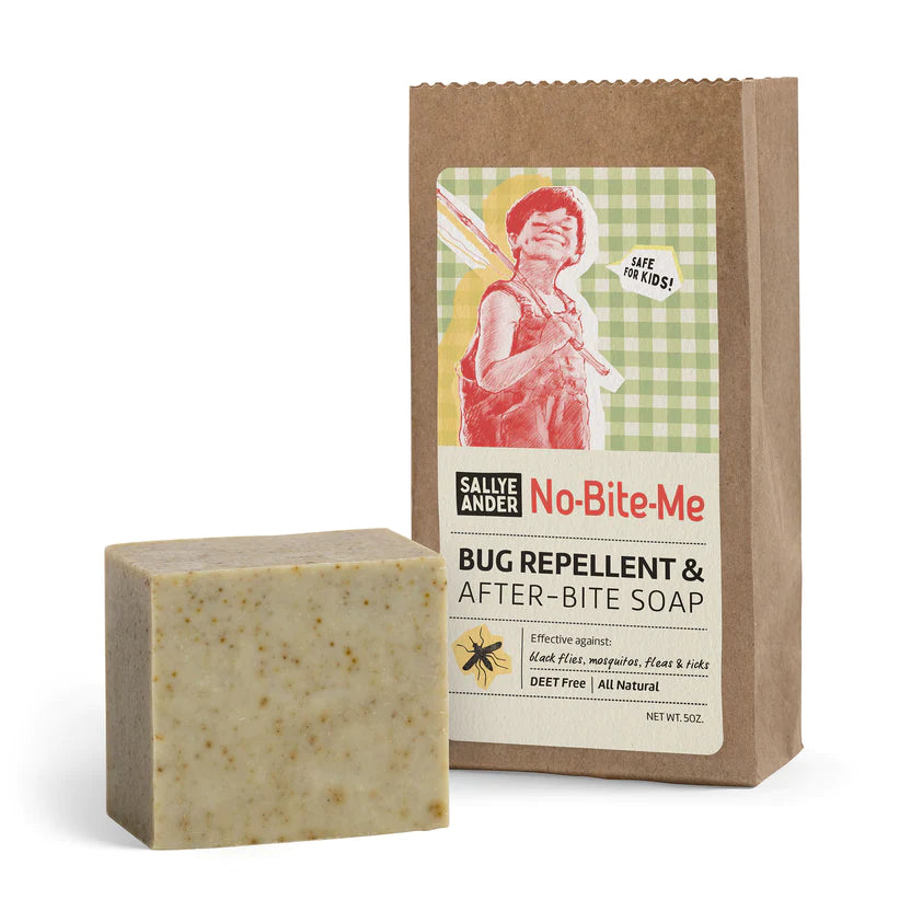 Sallye Ander "No-Bite-Me" bug repellent & after-bite essential soap.