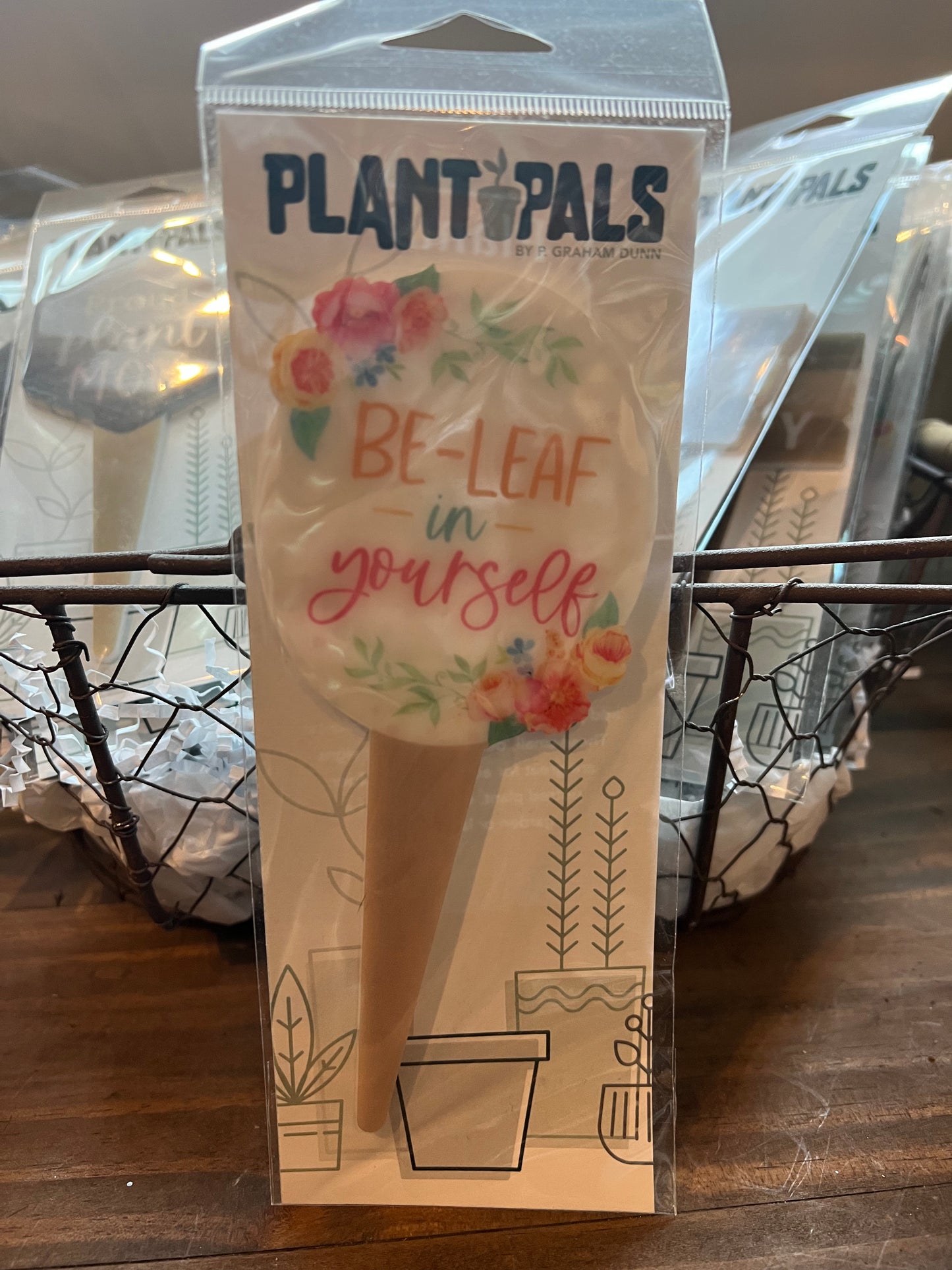 Floral sign "Be-Leaf in Yourself" plant pal sign.