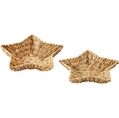 Set of 2 hyacinth star shaped baskets.