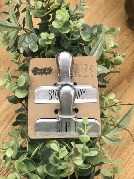 Metal Chip Clip Set with "Stow Away" & "Clip It".