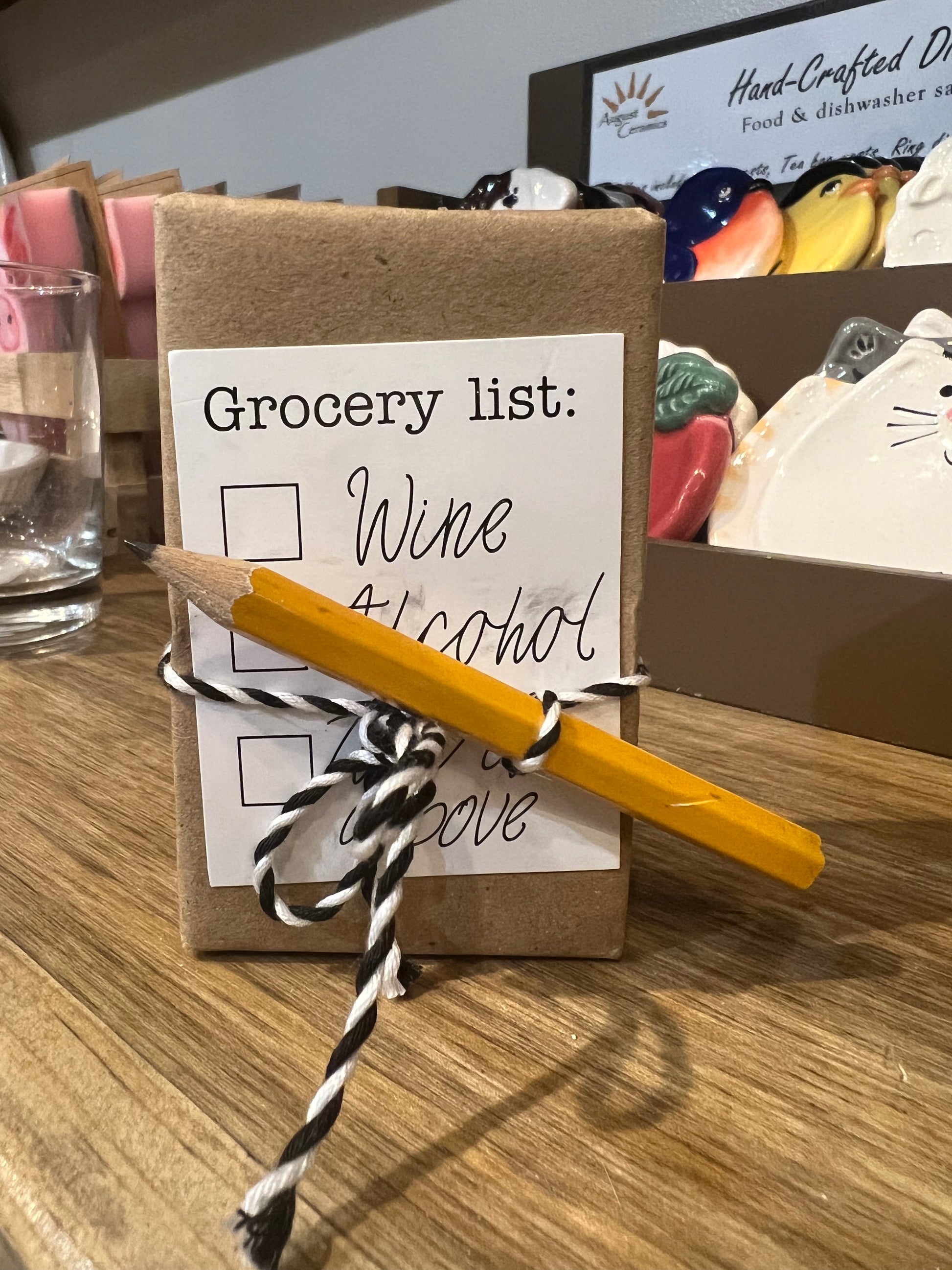 Vanilla Scented Soap Bar with a grocery list and pencil.
