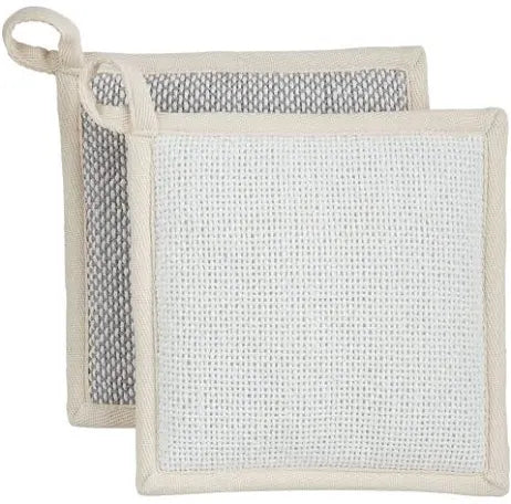 Gray Woven Potholder Set.