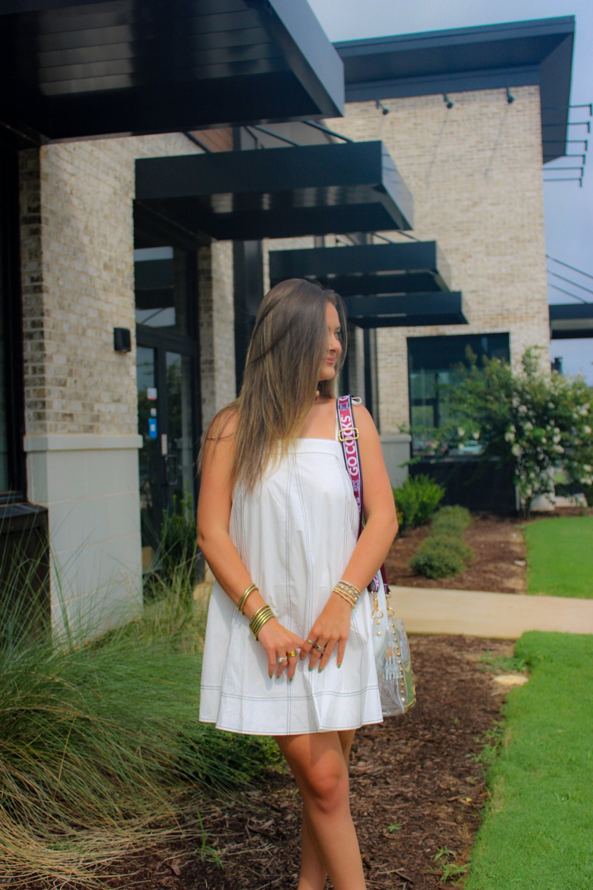 Strut & Bolt - Contrast Top Stitch Mini Dress