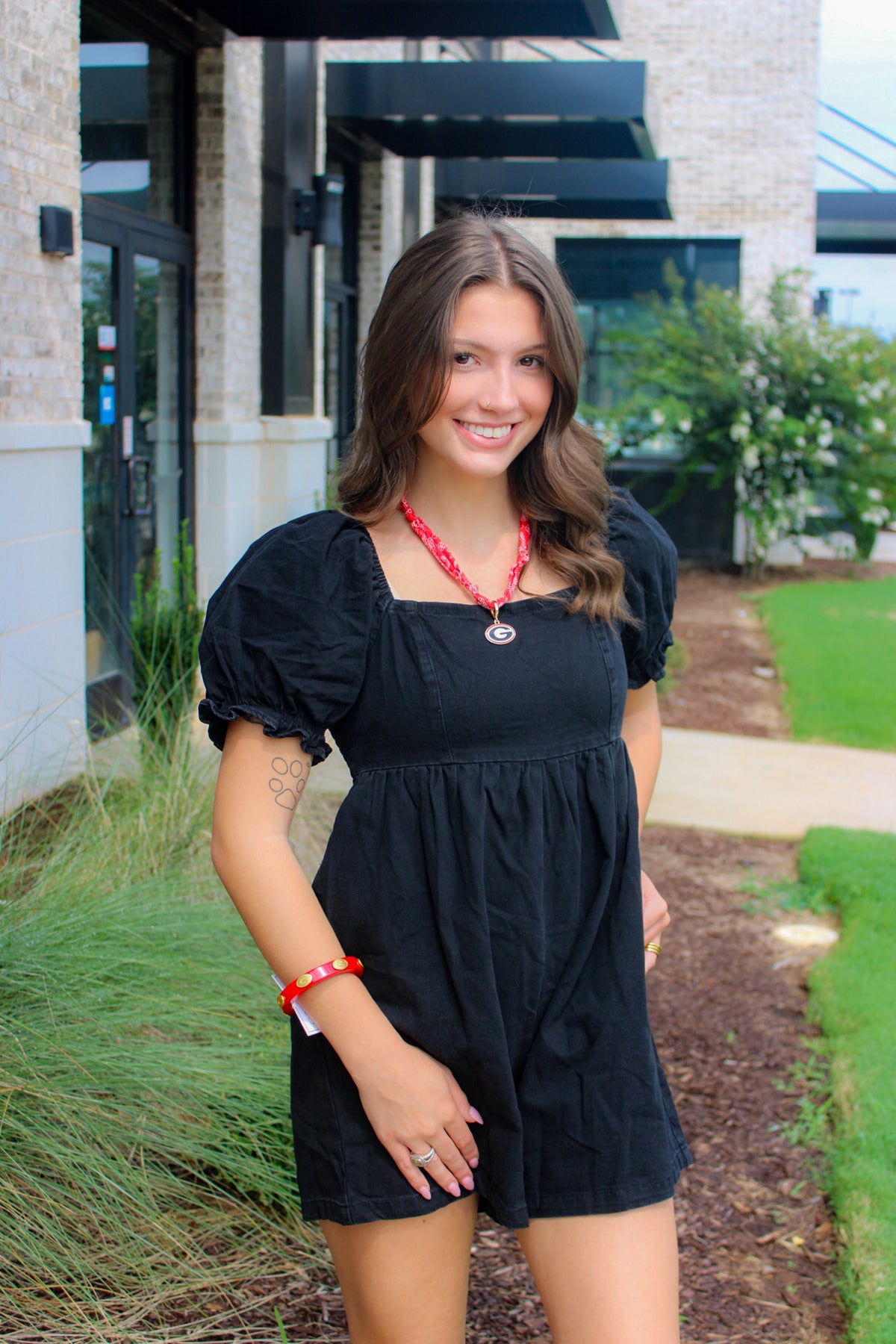 Black Denim Romper