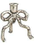 Silver Bow Candle Holder