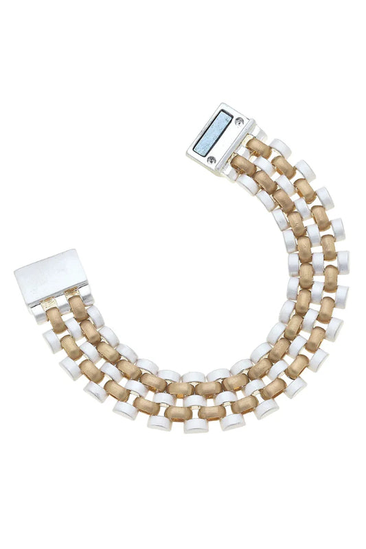 Canvas Della Two-Toned Watchband Magnet Bracelet