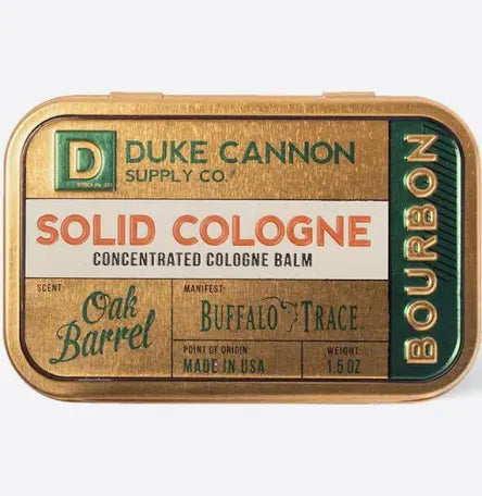 Duke Cannon Supply Co. Solid Cologne made with Buffalo Trace.