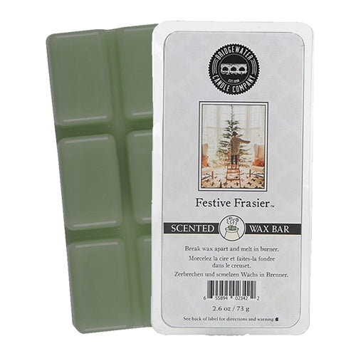 Green "Festive Frasier" holiday wax melt.