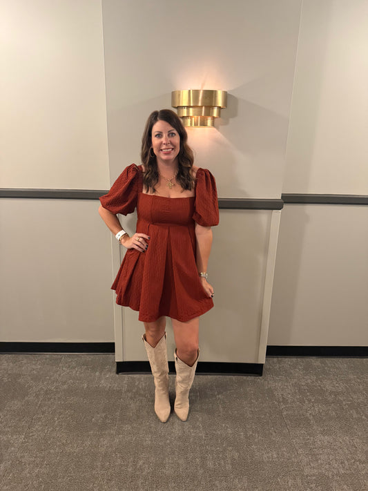 Puff Sleeve Baby Doll Dress