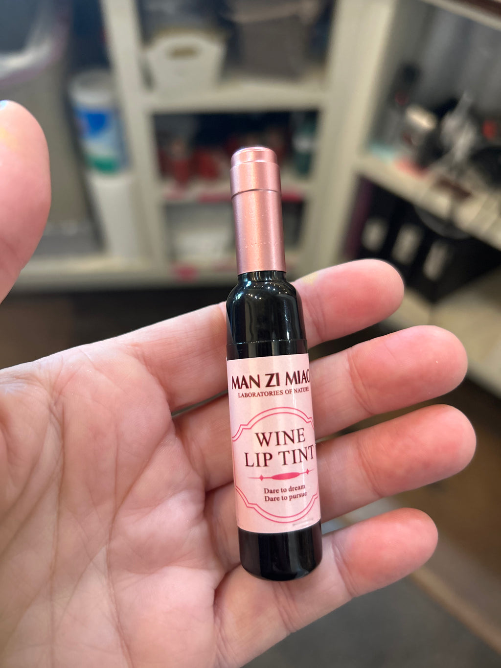 Wine lip tint.