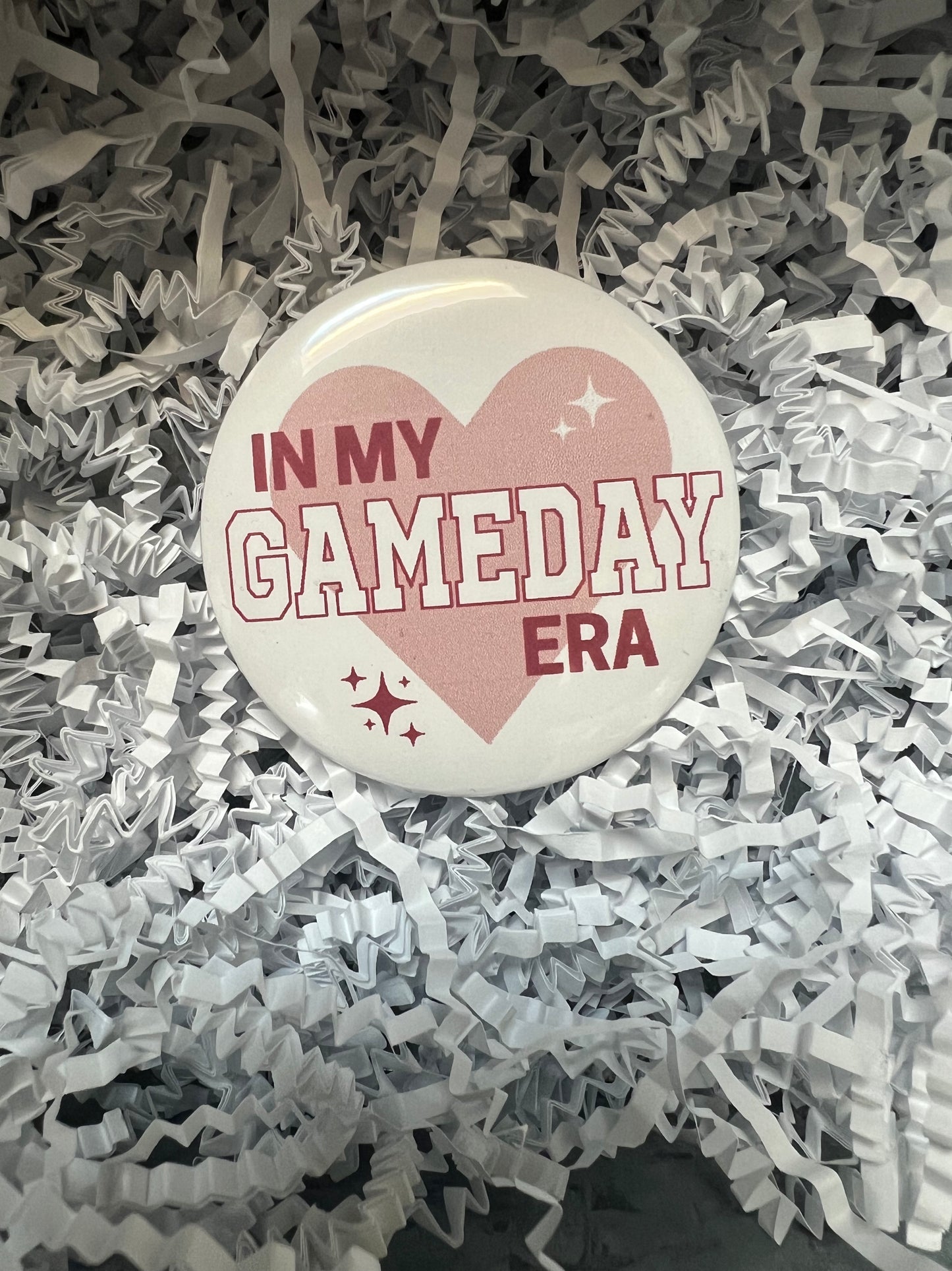 GAMECOCKS Button featuring a heart and displaying "In my gameday era" in white lettering.