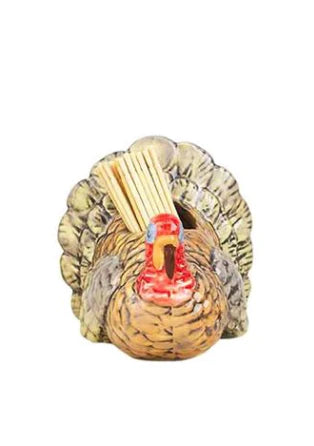 Autumn toothpick holder featuring a turkey.