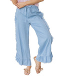 SS Denim Ruffle Pants