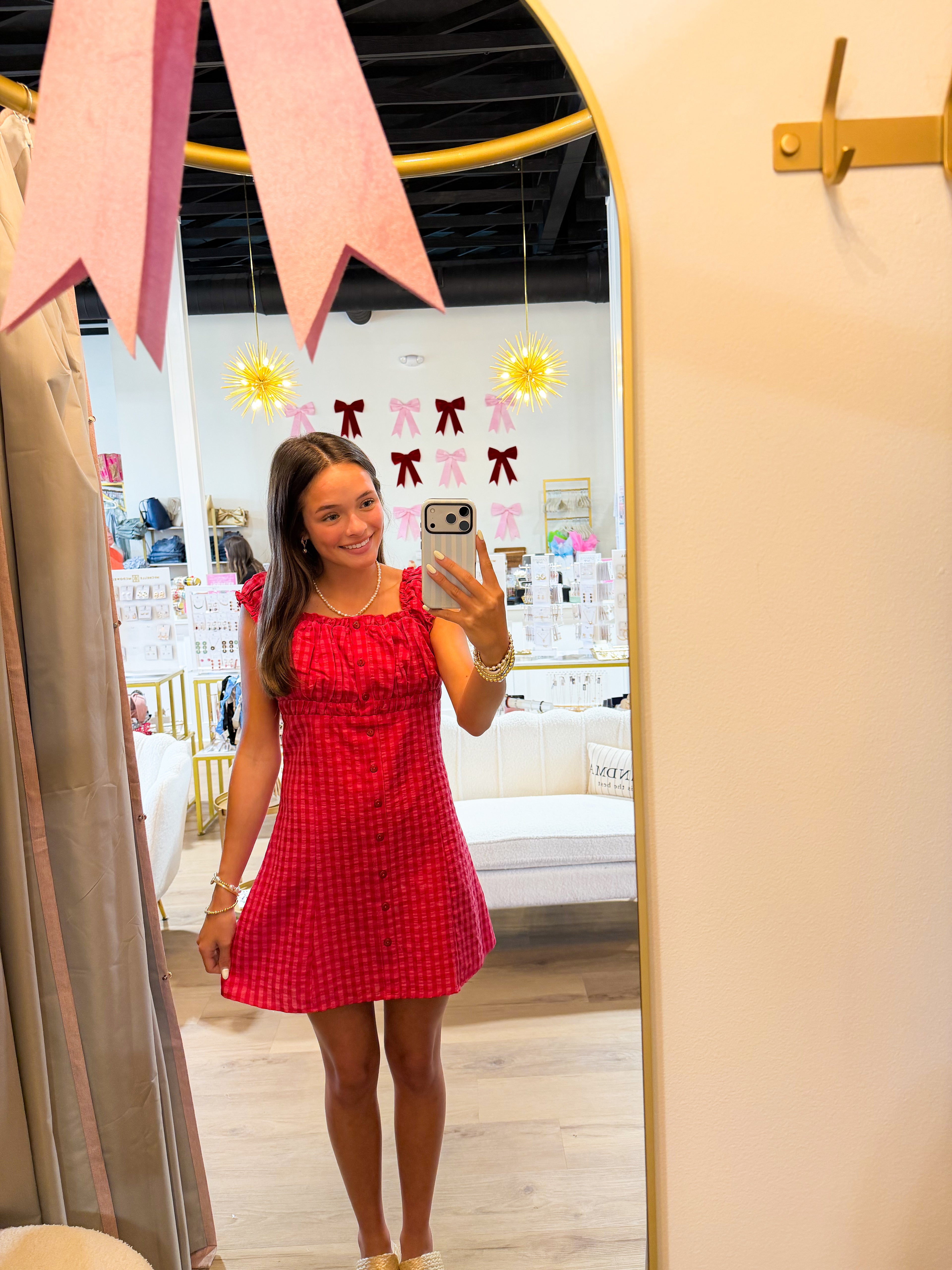 Gingham Button Up Dress