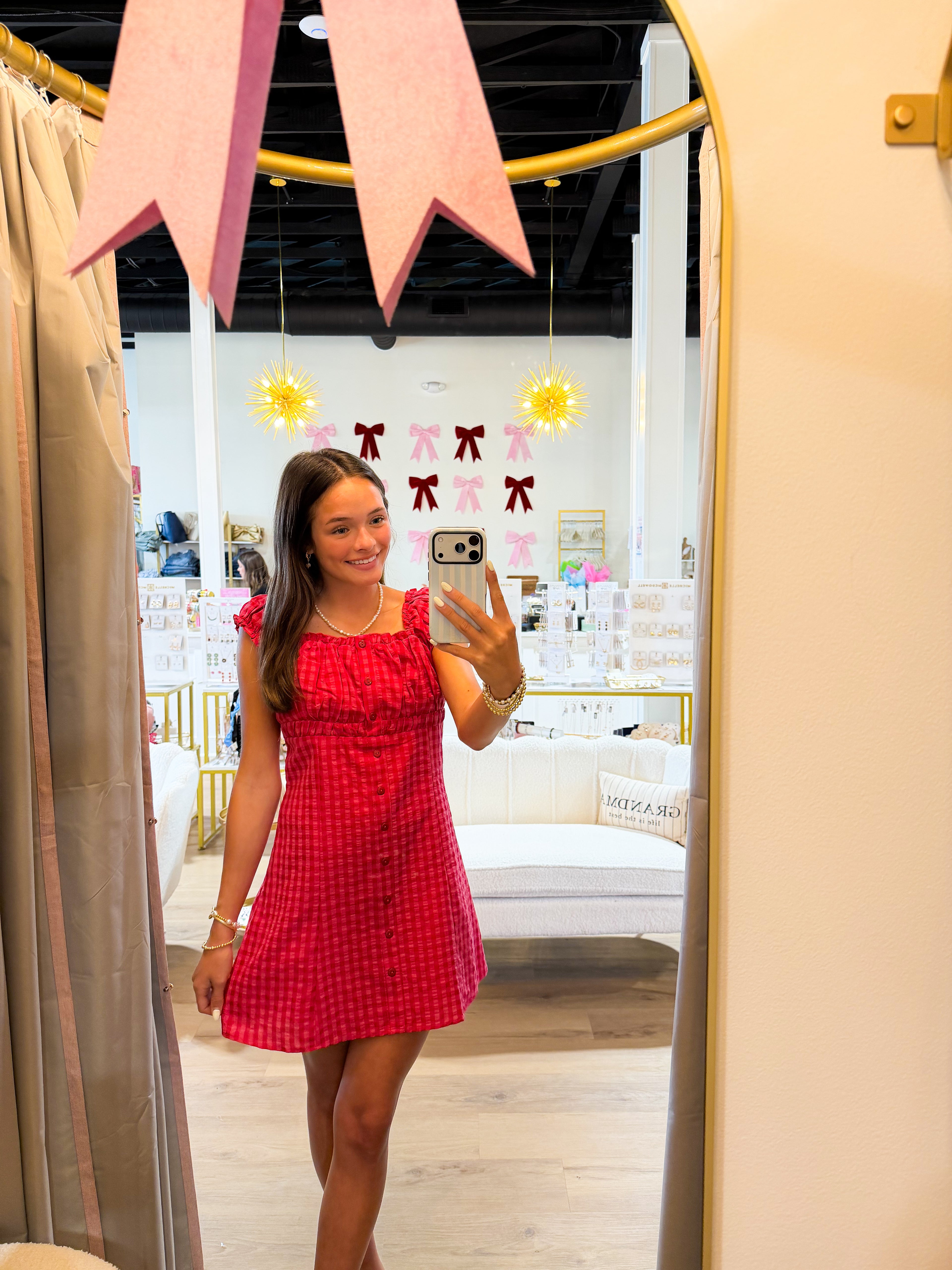Gingham Button Up Dress