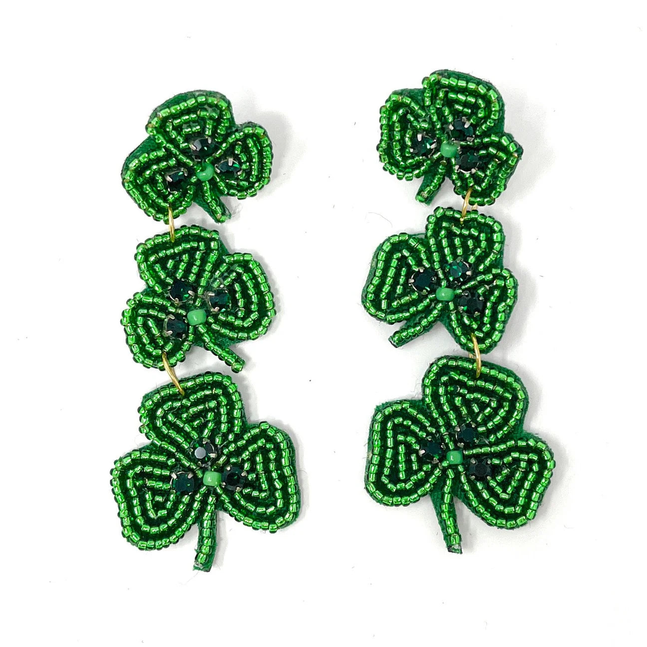 Beaded St. Patrick Day Earrings