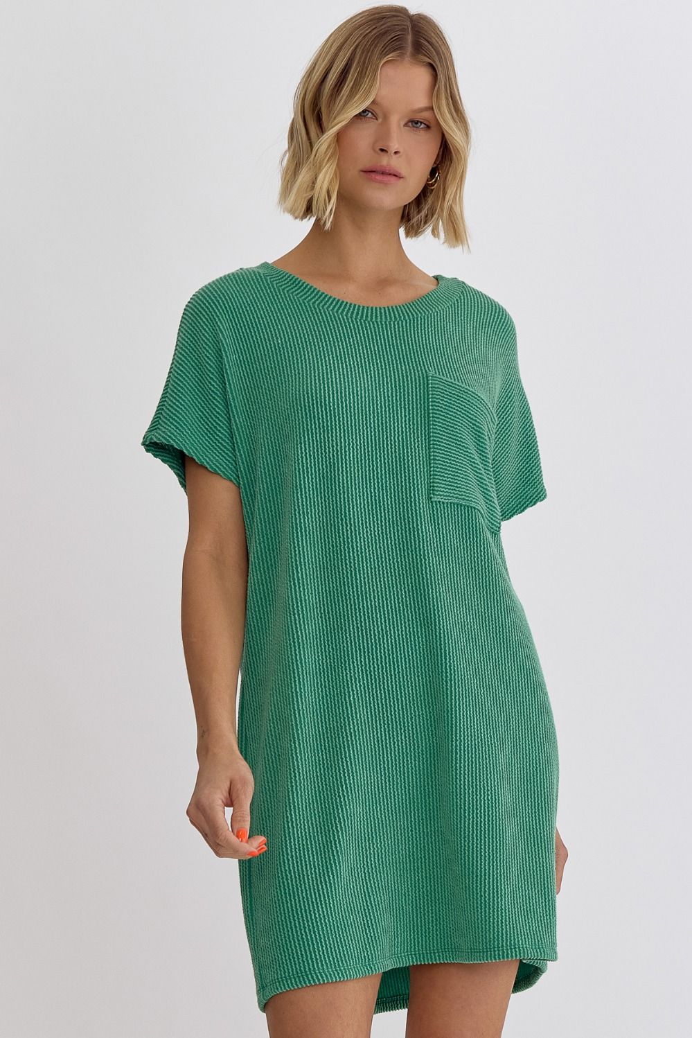 Ribbed Short T-Shirt Dress