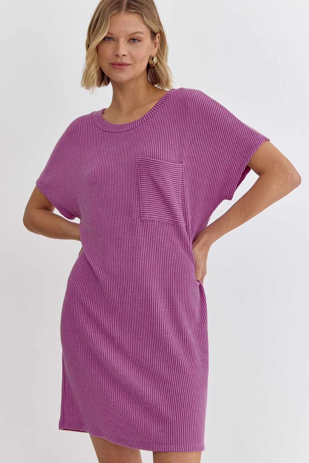 Ribbed Short T-Shirt Dress