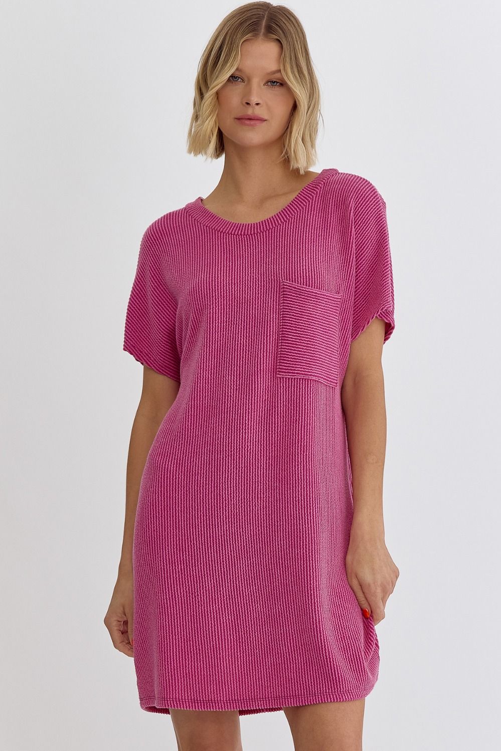 Ribbed Short T-Shirt Dress