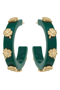 Resin Shamrock Hoop Earrings