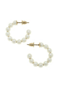Demi Hoop Pearl Earrings
