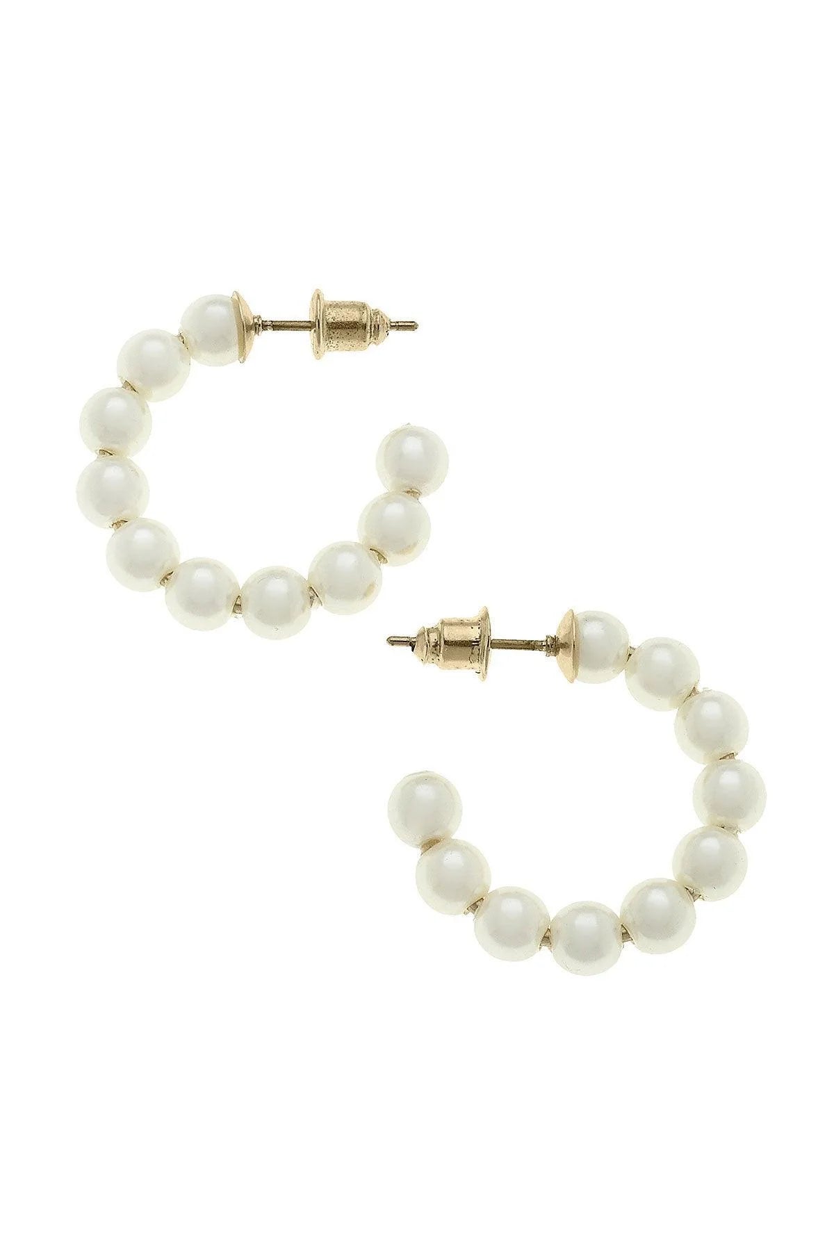 Demi Hoop Pearl Earrings