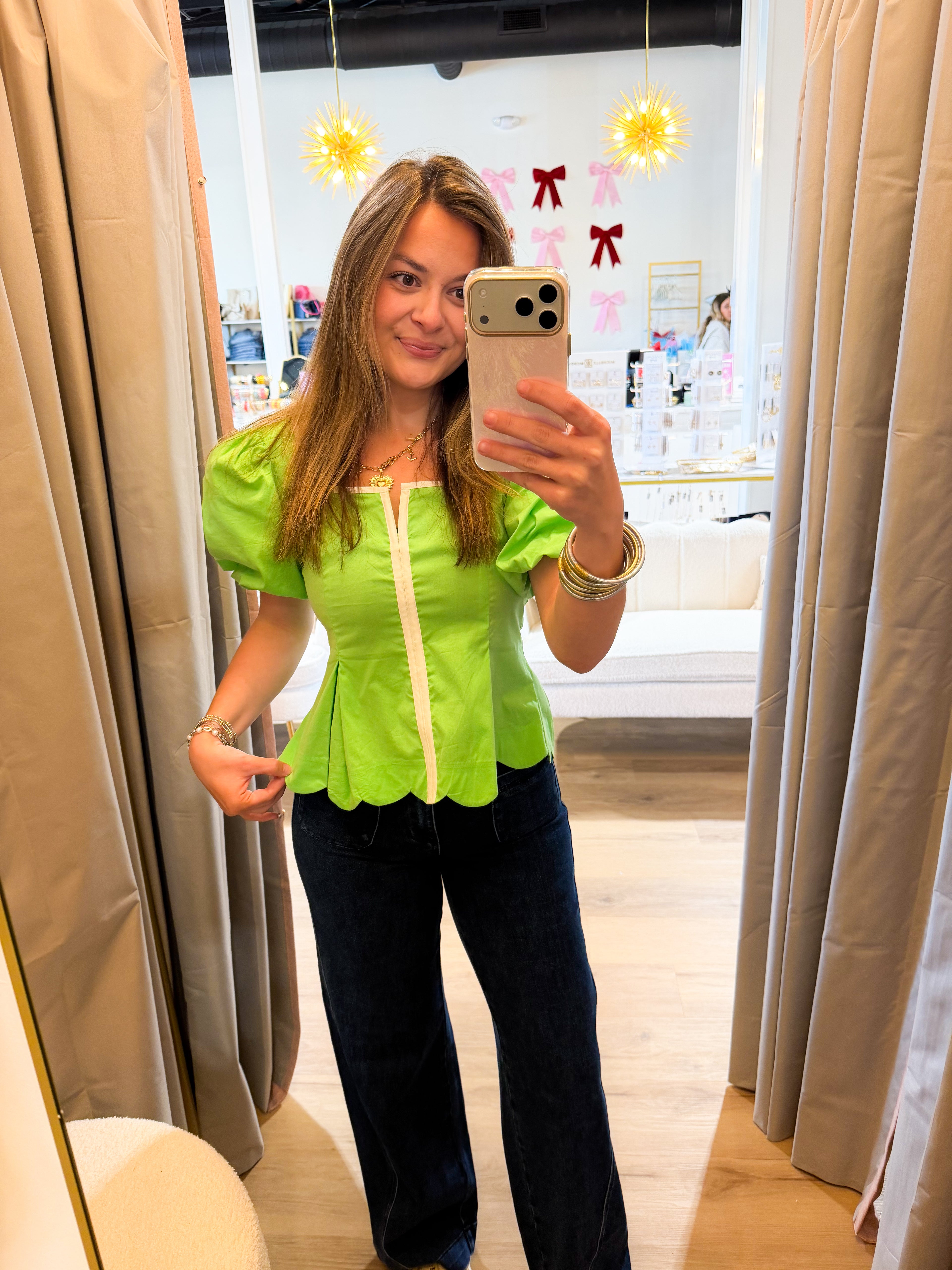 Puff Sleeve Peplum Top